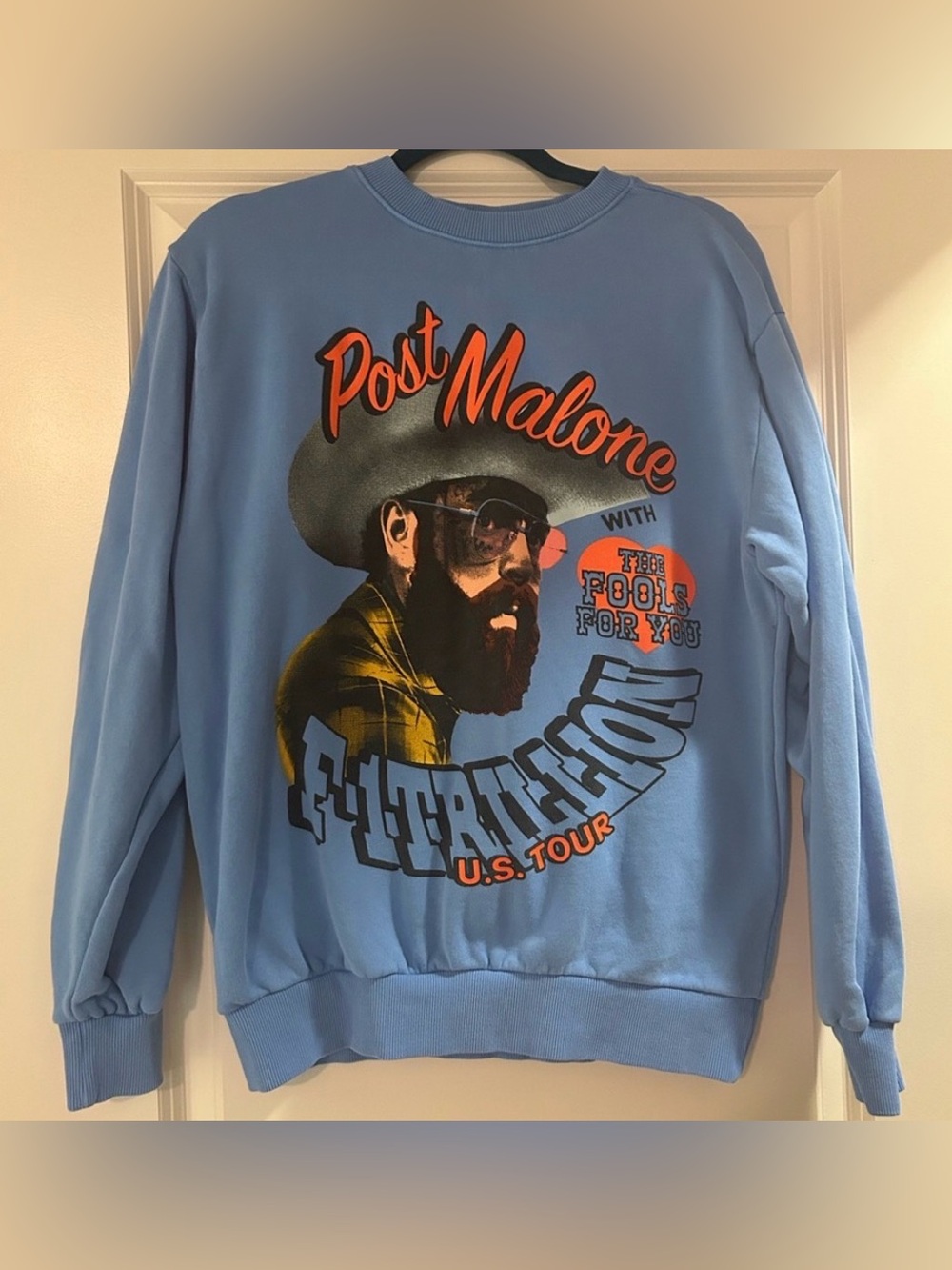 Post Malone Country 2024 Blue Tour Sweatshirt size medium
